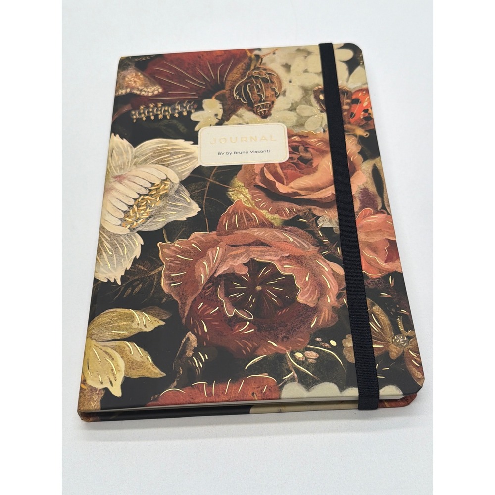 BV by Bruno Visconti Floral Butterfly Hardcover Lined Journal 3-479/04 Gold Foil